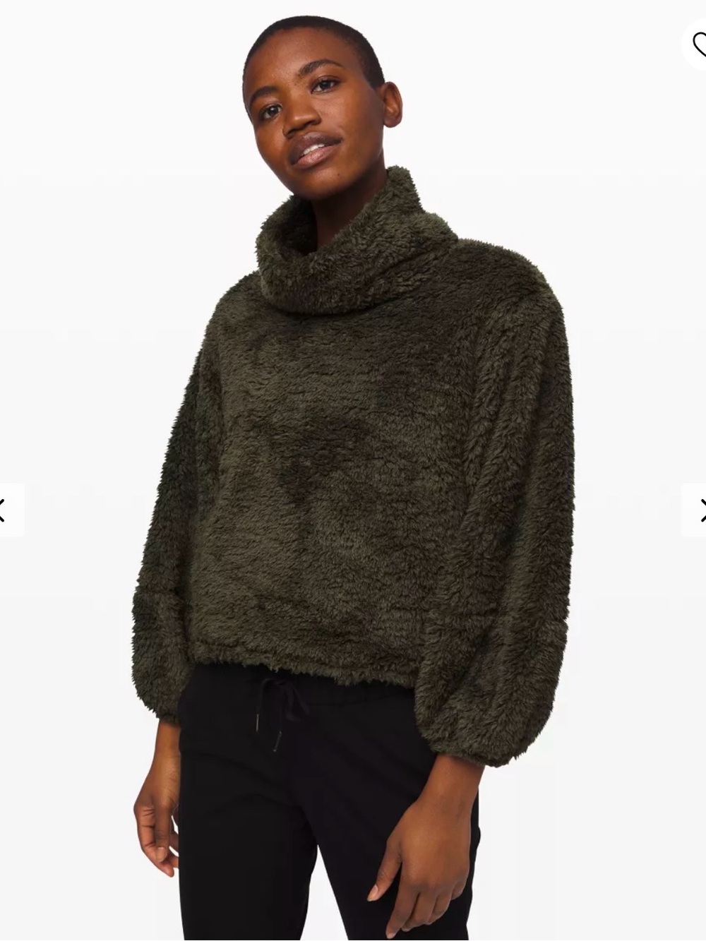 Lululemon warm restore sherpa green pullover